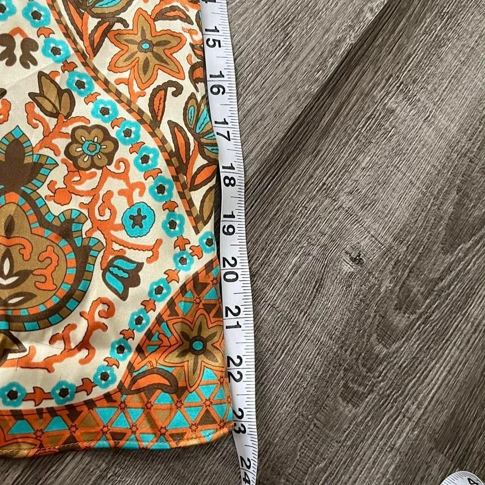 Geometric Print Silk Skirt - Picture 6 of 8